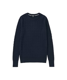 UNIQLO | WOMEN コットンカシミヤケーブルクルーネックセーター（長袖）(ニット/セーター)