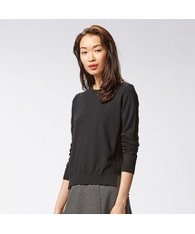 UNIQLO | WOMEN コットンカシミヤクルーネックセーター（長袖）(ニット/セーター)