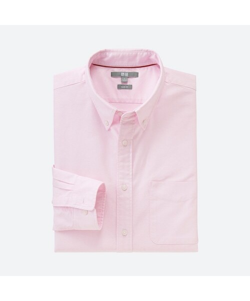 UNIQLO（ユニクロ）の「オックスフォードスリムフィットシャツ（長袖）（シャツ/ブラウス・メンズ・RED 16/OFF WHITE 01/PINK 12/DARK GRAY 08/BLUE 63/NAVY 69/BLUE 67・M/L/S/XL）」の7枚目の写真