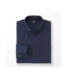 UNIQLO | MEN フランネルシャツ（無地・ボタンダウンカラー・長袖）(シャツ/ブラウス)
