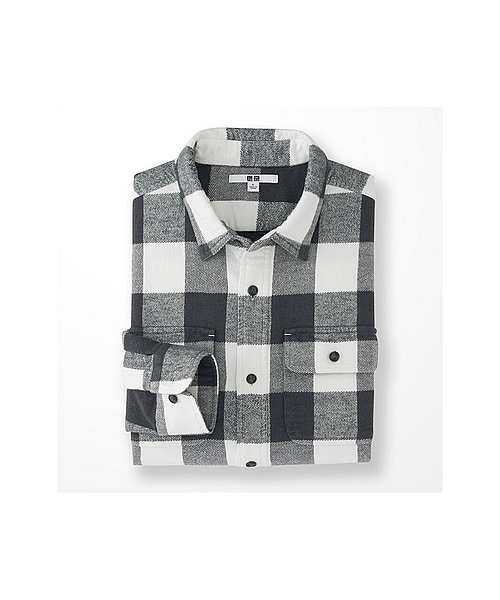 UNIQLO(ユニクロ)の「MEN ヘビーフランネルシャツ(長袖)(シャツ/ブラウス・メンズ・BLUE/RED/OFF WHITE・3XL/4XL/M/S/XL/L/XXL)」の2枚目の写真