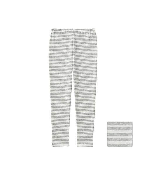UNIQLO（ユニクロ）の「GIRLS レギンス（ボーダー・10分丈）（レギンス/スパッツ・キッズ・BLACK 09/PINK 12/GRAY 03・S/XL/M/L）」の2枚目の写真