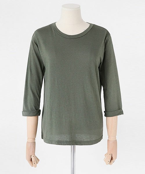 DHOLIC（ディーホリック）の「ディープカラーラウンドネックスリムTシャツ（Tシャツ/カットソー・レディース・ワイン/カーキ/マスタード/ブラック/アイボリー/グレー/ブラックグレー・FREE）」の6枚目の写真