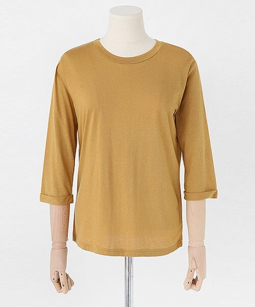 DHOLIC（ディーホリック）の「ディープカラーラウンドネックスリムTシャツ（Tシャツ/カットソー・レディース・ワイン/カーキ/マスタード/ブラック/アイボリー/グレー/ブラックグレー・FREE）」の7枚目の写真