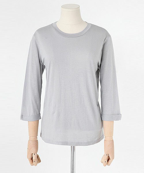 DHOLIC（ディーホリック）の「ディープカラーラウンドネックスリムTシャツ（Tシャツ/カットソー・レディース・ワイン/カーキ/マスタード/ブラック/アイボリー/グレー/ブラックグレー・FREE）」の5枚目の写真