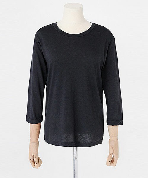 DHOLIC（ディーホリック）の「ディープカラーラウンドネックスリムTシャツ（Tシャツ/カットソー・レディース・ワイン/カーキ/マスタード/ブラック/アイボリー/グレー/ブラックグレー・FREE）」の4枚目の写真