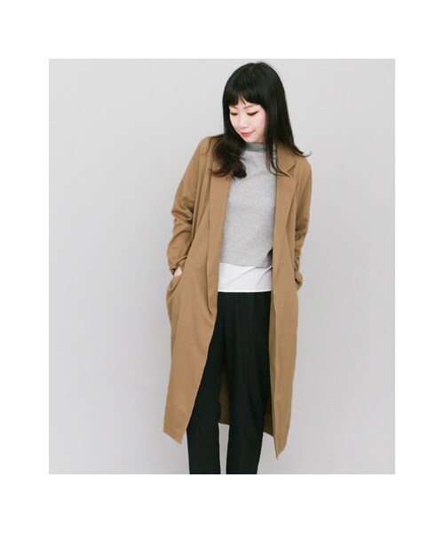 KBF（ケイビーエフ）の「KBF+ ビックコート（ジャケット/アウター・レディース・BROWN/KHAKI/NAVY・one）」の6枚目の写真