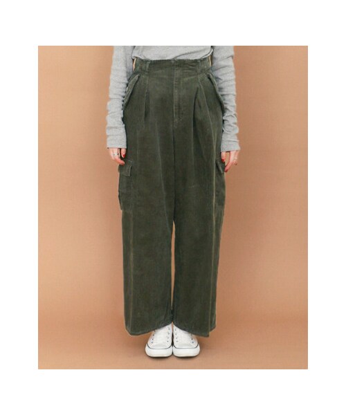 KBF（ケイビーエフ）の「コーデュロイWIDEカーゴパンツ（パンツ・レディース・KHAKI/BEIGE/NAVY・36/38）」の11枚目の写真