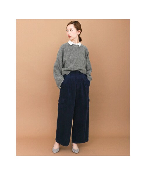 KBF（ケイビーエフ）の「コーデュロイWIDEカーゴパンツ（パンツ・レディース・KHAKI/BEIGE/NAVY・36/38）」の8枚目の写真