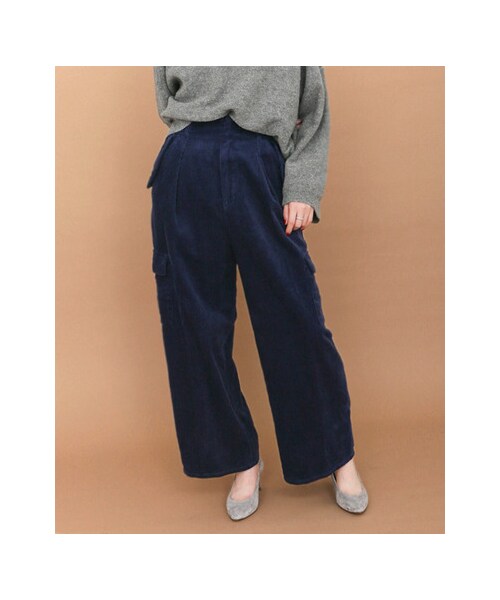 KBF（ケイビーエフ）の「コーデュロイWIDEカーゴパンツ（パンツ・レディース・KHAKI/BEIGE/NAVY・36/38）」の7枚目の写真