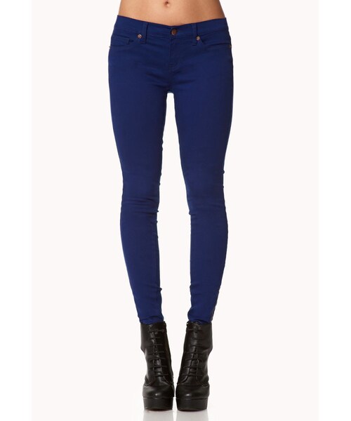 FOREVER 21（フォーエバー トゥエンティーワン）の「FOREVER 21 Colored Zippered Skinny Jeans（デニムパンツ・レディース・Black/White/Purple/Blue/Yellow・26/27/28/30）」の7枚目の写真