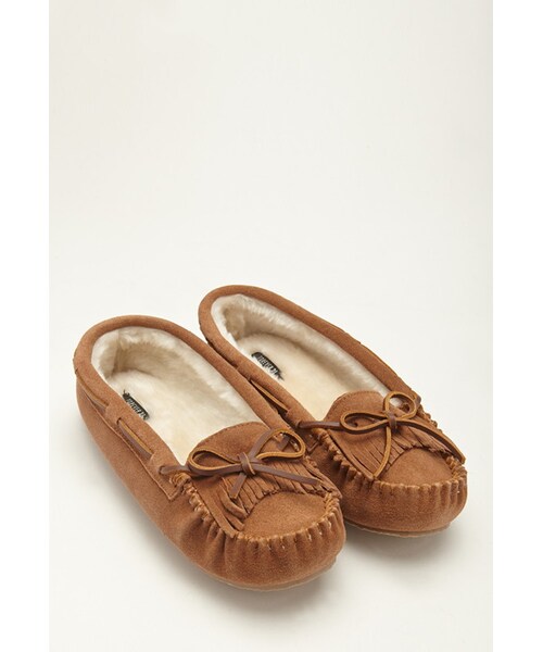 FOREVER 21(フォーエバー トゥエンティーワン)の「FOREVER 21 Fringed Suede Moccasins(シューズ・レディース・Beige・7)」の2枚目の写真