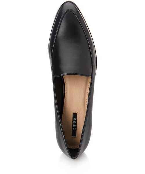 FOREVER 21（フォーエバー トゥエンティーワン）の「FOREVER 21 Pointed Faux Leather Loafers（シューズ・レディース・Black・8）」の3枚目の写真