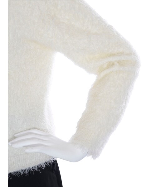 merry jenny（メリージェニー）の「ハイネックシャギーニット（トップス・レディース・オフホワイト/ブラック/ピンク/グリーン・F）」の14枚目の写真