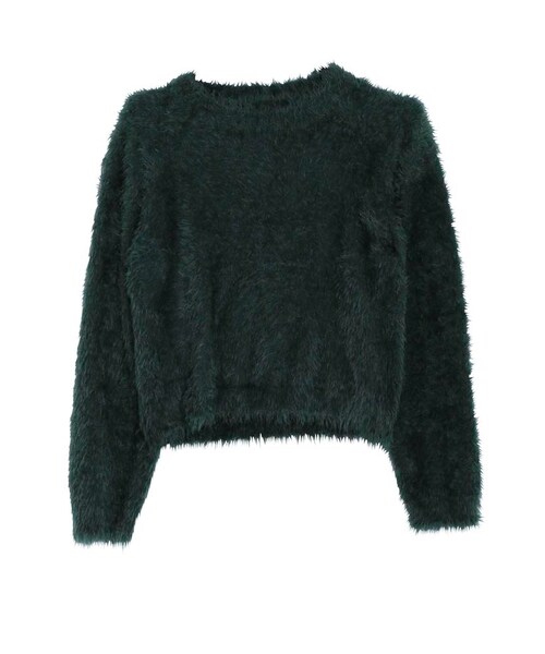 merry jenny（メリージェニー）の「ハイネックシャギーニット（トップス・レディース・オフホワイト/ブラック/ピンク/グリーン・F）」の3枚目の写真