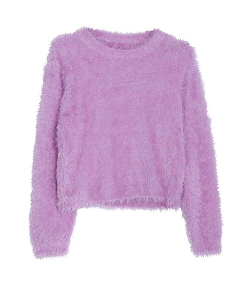 merry jenny（メリージェニー）の「ハイネックシャギーニット（トップス・レディース・オフホワイト/ブラック/ピンク/グリーン・F）」の4枚目の写真