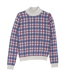 merry jenny | チェックフリルタートルニット(トップス)