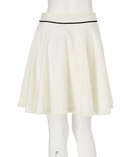 merry jenny（メリージェニー）の「配色パイピングサーキュラースカート（スカート・レディース・ホワイト/ブラック/ピンク・S/M）」の7枚目の写真