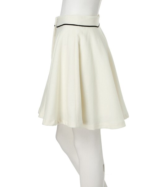 merry jenny（メリージェニー）の「配色パイピングサーキュラースカート（スカート・レディース・ホワイト/ブラック/ピンク・S/M）」の6枚目の写真