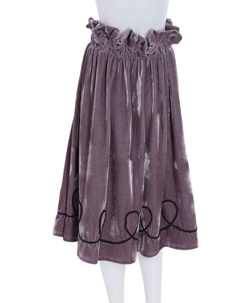 merry jenny（メリージェニー）の「くるくるベロアミモレスカート（スカート・レディース・ブラック/ベージュ・F）」の7枚目の写真