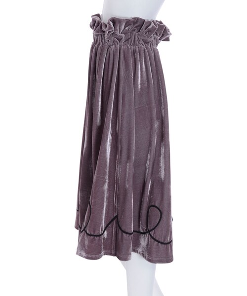 merry jenny（メリージェニー）の「くるくるベロアミモレスカート（スカート・レディース・ブラック/ベージュ・F）」の6枚目の写真