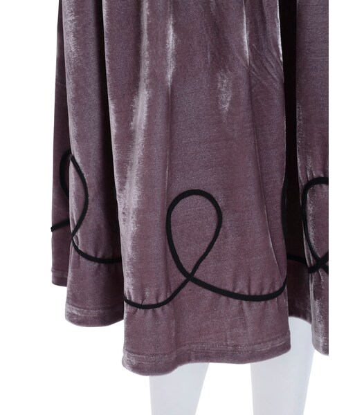 merry jenny（メリージェニー）の「くるくるベロアミモレスカート（スカート・レディース・ブラック/ベージュ・F）」の9枚目の写真