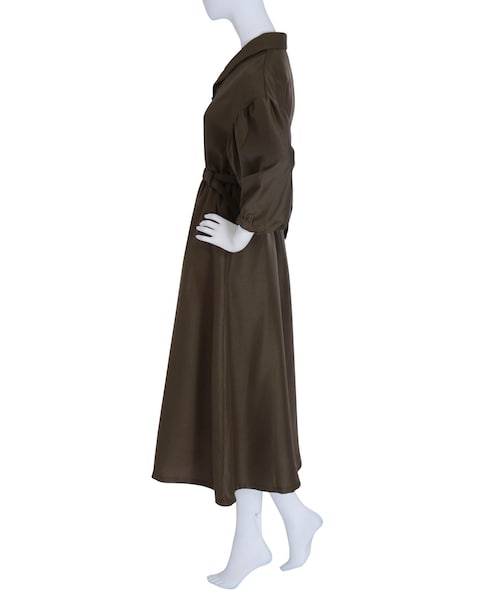 merry jenny（メリージェニー）の「配色ジョーゼットシャツワンピース（ワンピース/ドレス・レディース・ブラック/ピンク/オリーブ・F）」の6枚目の写真