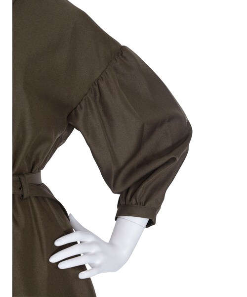 merry jenny（メリージェニー）の「配色ジョーゼットシャツワンピース（ワンピース/ドレス・レディース・ブラック/ピンク/オリーブ・F）」の11枚目の写真