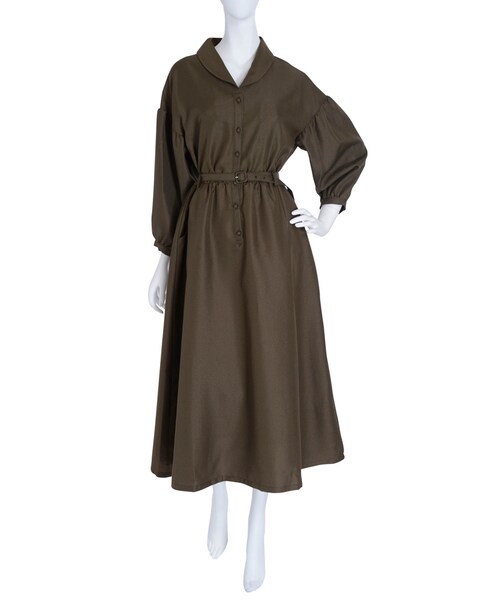 merry jenny（メリージェニー）の「配色ジョーゼットシャツワンピース（ワンピース/ドレス・レディース・ブラック/ピンク/オリーブ・F）」の5枚目の写真