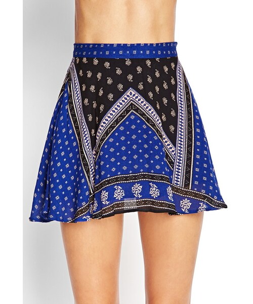 FOREVER 21(フォーエバー トゥエンティーワン)の「FOREVER 21 Woven Floral Skater Skirt(スカート・レディース・Blue・27)」の7枚目の写真