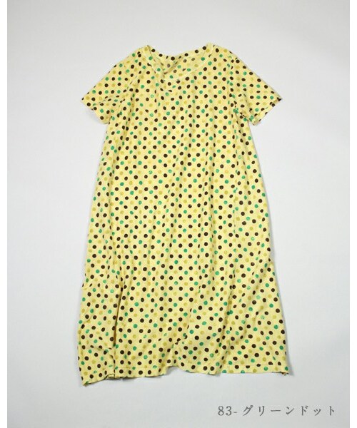 45r フォーティファイブアール の 天竺全面プリントワンピース 黄 ワンピース ドレス Wear