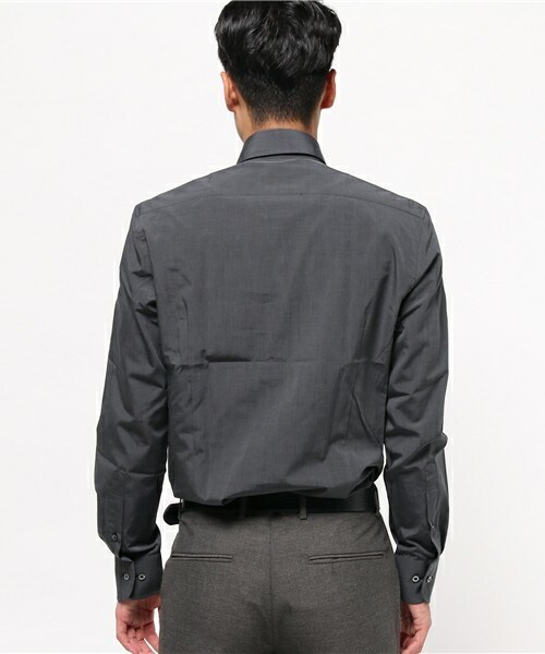 CROWDED CLOSET（クラウデッドクローゼット）の「コットンハケ目シャンブレーシャツ（シャツ/ブラウス・メンズ・ダークグレー/ネイビー/ダークパープル・MEDIUM/SMALL/LARGE/LL）」の6枚目の写真