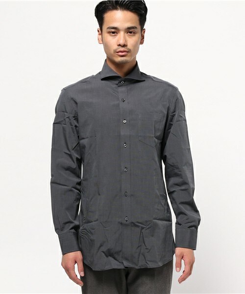 CROWDED CLOSET（クラウデッドクローゼット）の「コットンハケ目シャンブレーシャツ（シャツ/ブラウス・メンズ・ダークグレー/ネイビー/ダークパープル・MEDIUM/SMALL/LARGE/LL）」の7枚目の写真