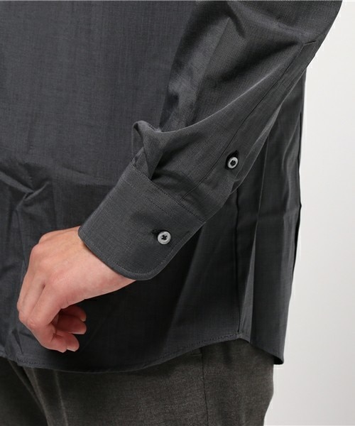 CROWDED CLOSET（クラウデッドクローゼット）の「コットンハケ目シャンブレーシャツ（シャツ/ブラウス・メンズ・ダークグレー/ネイビー/ダークパープル・MEDIUM/SMALL/LARGE/LL）」の9枚目の写真