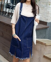 DHOLIC | サイドボタンサロペットスカート(サロペット/オーバーオール)