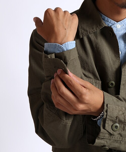 FREAK'S STORE（フリークスストア）の「リップストップジャングルファティーグシャツ（ジャケット/アウター・メンズ・オリーブ/ネイビー・M/L）」の13枚目の写真