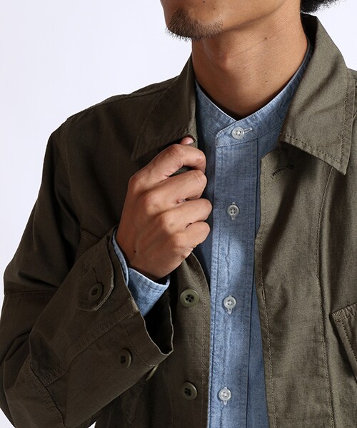 FREAK'S STORE（フリークスストア）の「リップストップジャングルファティーグシャツ（ジャケット/アウター・メンズ・オリーブ/ネイビー・M/L）」の5枚目の写真