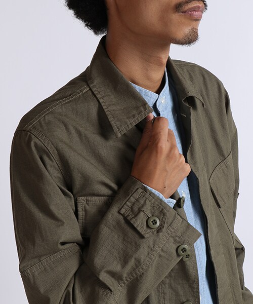 FREAK'S STORE（フリークスストア）の「リップストップジャングルファティーグシャツ（ジャケット/アウター・メンズ・オリーブ/ネイビー・M/L）」の6枚目の写真