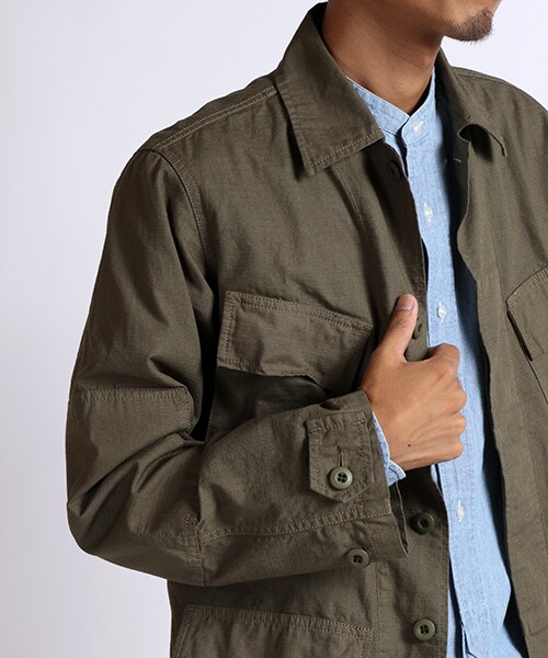 FREAK'S STORE（フリークスストア）の「リップストップジャングルファティーグシャツ（ジャケット/アウター・メンズ・オリーブ/ネイビー・M/L）」の7枚目の写真