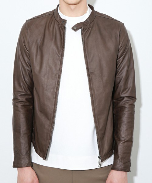 shama（シャマ）の「【STUDIOUS限定】エアレザーシングルライダース  