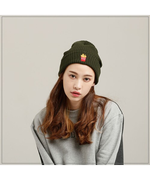 ROMANTIC CROWN（ロマンティッククラウン）の「FRENCH FRIES BEANIE_KHAKI（その他・メンズ・기타）」の2枚目の写真