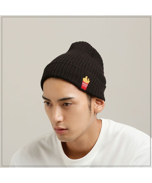 ROMANTIC CROWN(ロマンティッククラウン)の「FRENCH FRIES BEANIE_BLACK(その他・メンズ・기타)」の3枚目の写真