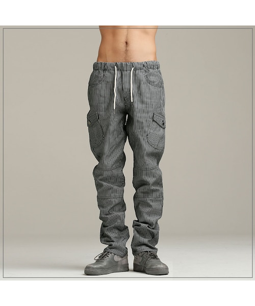 ROMANTIC CROWN(ロマンティッククラウン)の「BANDING CARGO PANTS_STRIPE(その他・メンズ・기타)」の1枚目の写真
