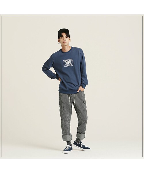 ROMANTIC CROWN（ロマンティッククラウン）の「CHECK LIST CREW NECK_BLUE（その他・メンズ・기타）」の3枚目の写真