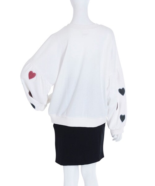 merry jenny（メリージェニー）の「マルチカラーベロアハートスウェット（トップス・レディース・オフホワイト/ブラック）」の8枚目の写真