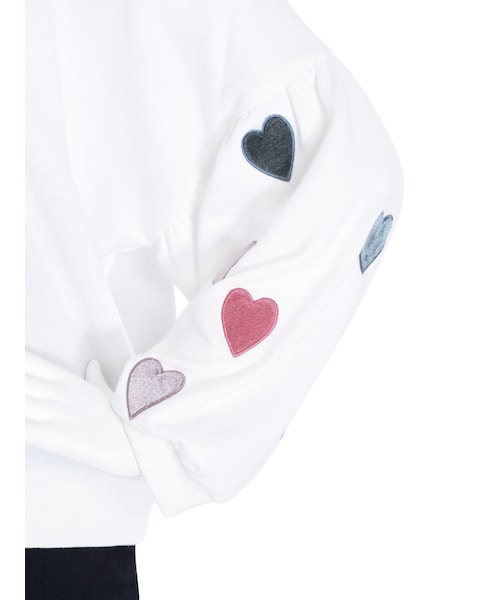 merry jenny（メリージェニー）の「マルチカラーベロアハートスウェット（トップス・レディース・オフホワイト/ブラック）」の11枚目の写真