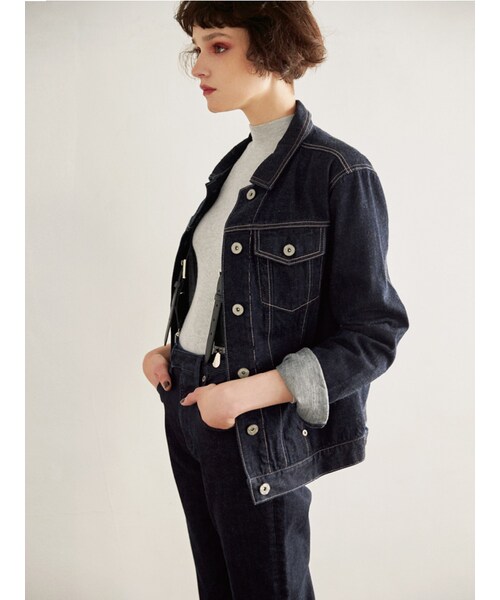 MURUA（ムルーア）の「【CASUAL】BasicルーズGジャン（ジャケット/アウター・レディース・ブルー/アイスブルー/インディゴ）」の4枚目の写真
