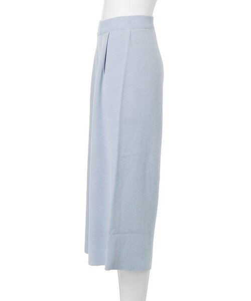 MURUA（ムルーア）の「【MODE】タックニットガウチョ（パンツ・レディース・ホワイト/グレー/アイスブルー・1/2）」の5枚目の写真