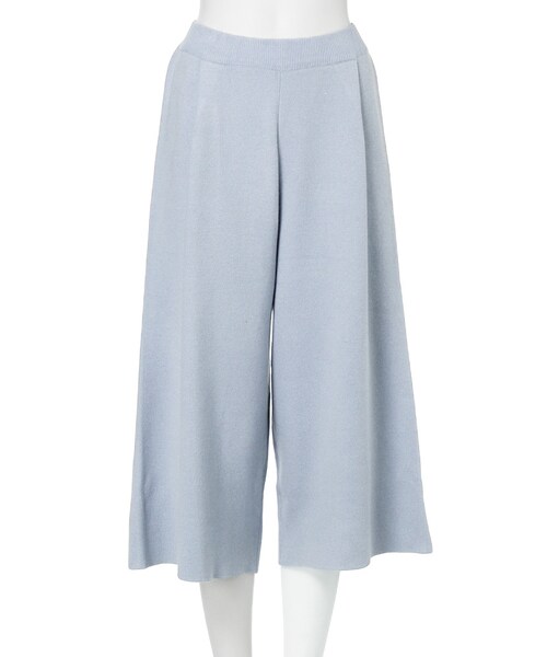 MURUA（ムルーア）の「【MODE】タックニットガウチョ（パンツ・レディース・ホワイト/グレー/アイスブルー・1/2）」の3枚目の写真