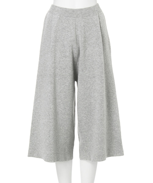 MURUA（ムルーア）の「【MODE】タックニットガウチョ（パンツ・レディース・ホワイト/グレー/アイスブルー・1/2）」の2枚目の写真